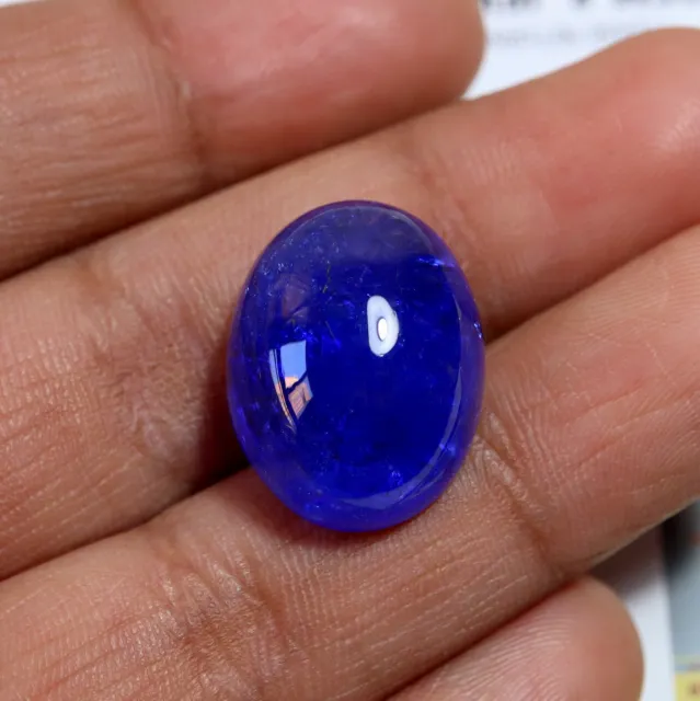 31.9 Cts 21x16.1x10.4 MM Earth Mined Natural Blue Tanzanite Cabochon For Pendant