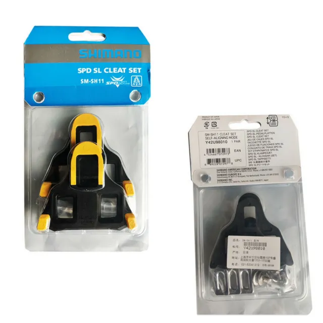 Genuine Shimano SPD-SL SM-SH11 Cleat set 6° Float Road Bike Pedal Cleats Yellow