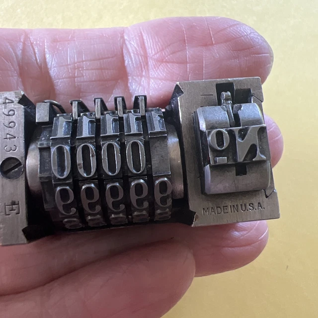 Vintage American Numbering Machine New Era Wm A Force, Rare 49943 Patent 9-22-03