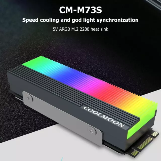 COOLMOON CM-M2A M.2 ARGB SSD Heatsink Cooler 2280 Solid State Drive Radiator Pad