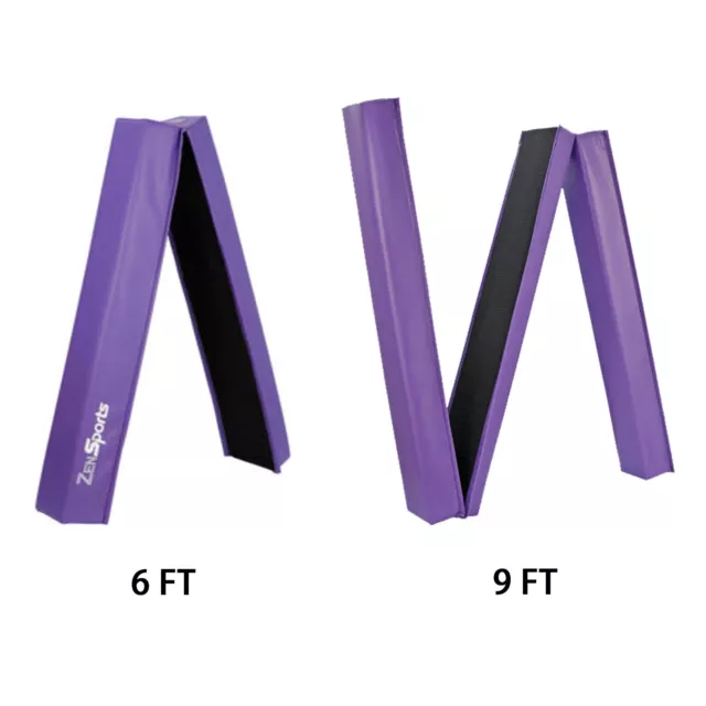 6/9ft Folding Balance Beam for Kids Portable Gymnastics Foam Floor Beam Purple