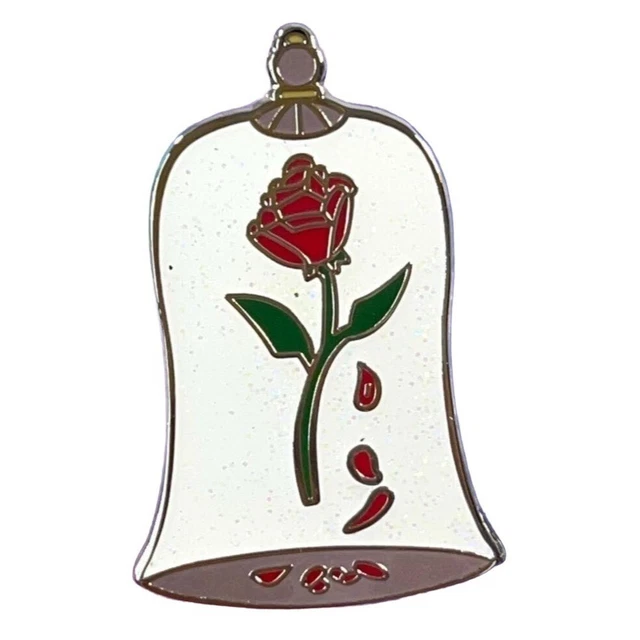 Beauty Beast Lapel Pin Rose Glass Cover Brooch Enamel Badge Pin Accessories