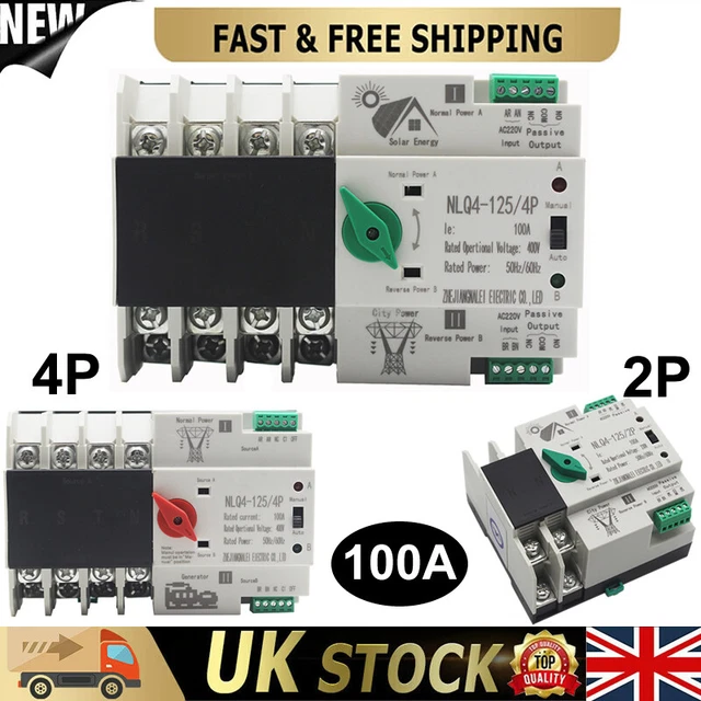 DIN RAIL ATS Dual Power Automatic Transfer Switch Electrical Selector