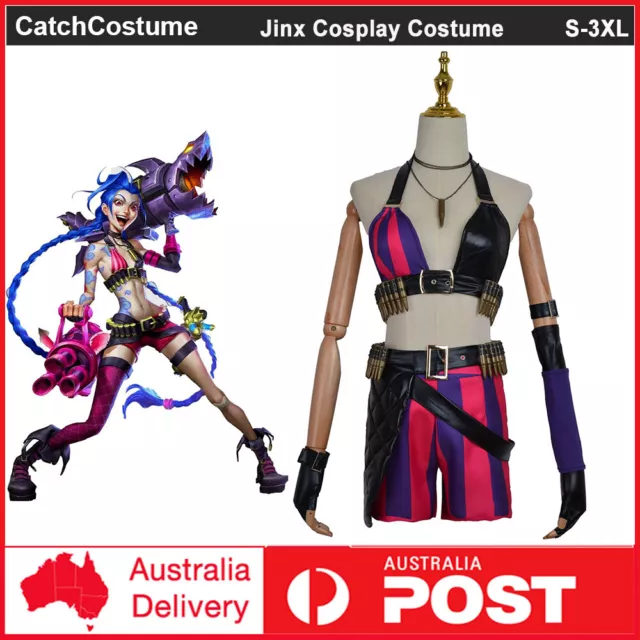 Game Arcane League of Legends LoL Jinx Cosplay Costume Uniform Halloween Outfits