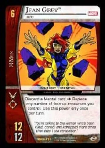 VS System: Jean Grey, Red [Played] Marvel X-Men TCG CCG Classic Marvel DC DH Dar