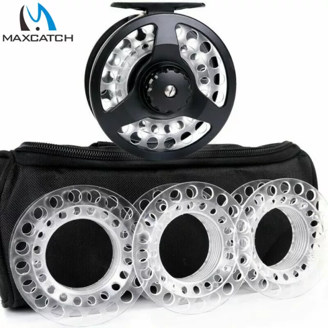 MAXCATCH FLY REEL Combo Cassette Fly Fishing Reel With 3 Extra Cassette  Spools £50.40 - PicClick UK