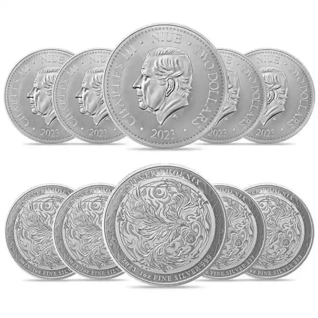 Lot of 10 - 2023 Niue 1 oz Phoenix Silver Coin .999 Fine