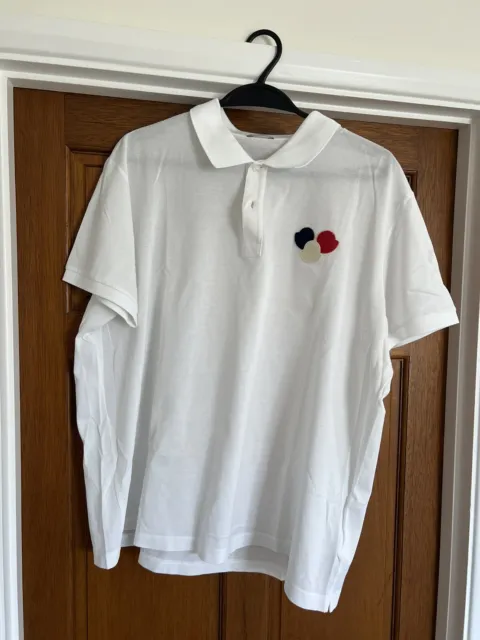 Polo Shirt bianca Moncler taglia XXXL cotone manica corta ottime condizioni