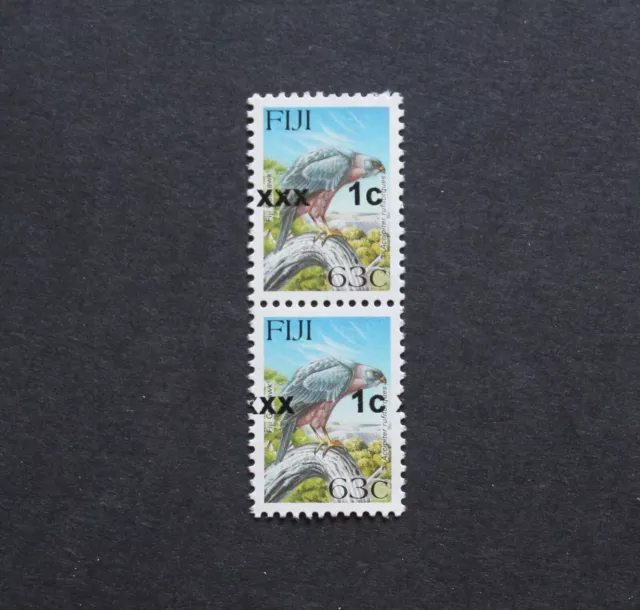 FIJI - ERROR PROVISIONAL OVERPRINT 1c/63c MNH MISPRINT PAIR RRR