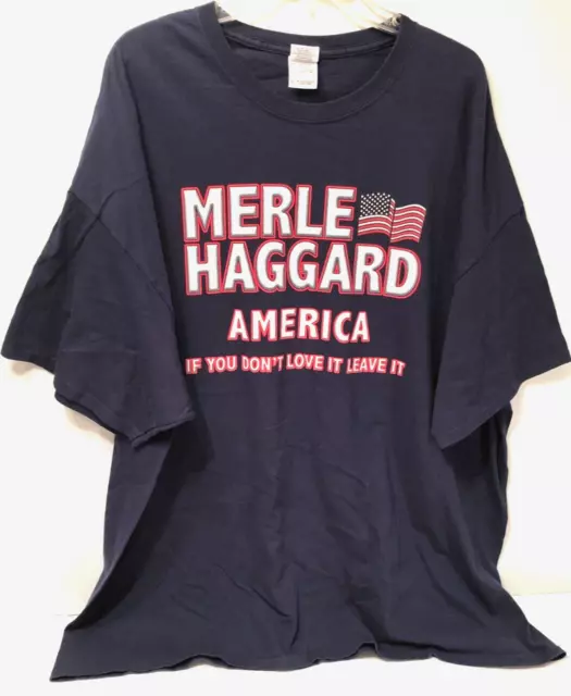 MERLE HAGGARD AMERICA If You Don't Love It Leave It Unisex Blue T-Shirt ...