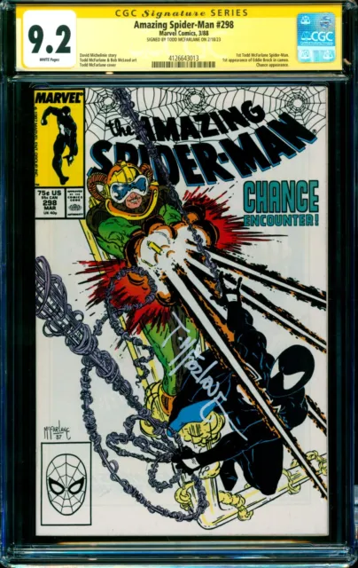 Amazing Spider-Man #299 CGC SS 9.2 signed Todd McFarlane 1st EDDIE BROCK VENOM