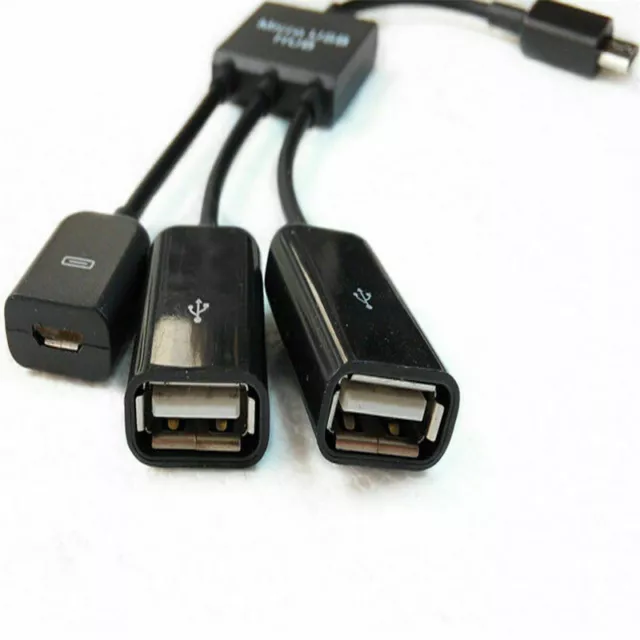 3 in 1 Micro USB HUB MALE TO FEMALE and Double USB 2.0 Host OTG Adapter Cable