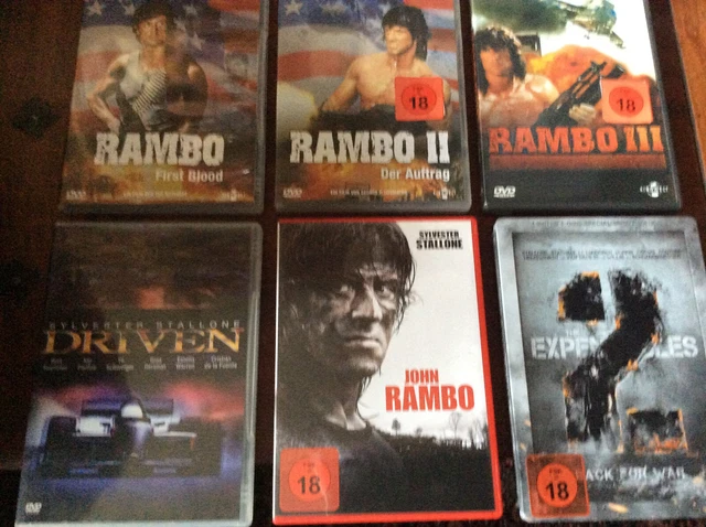 SYLVESTER STALLONE [6 DVD] Driven Rambo First Blood II III John ...