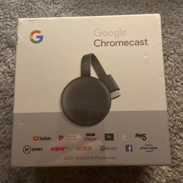 Google Chromecast 3rd Gen HD Digital Media Streamer - Charcoal (SEALED)