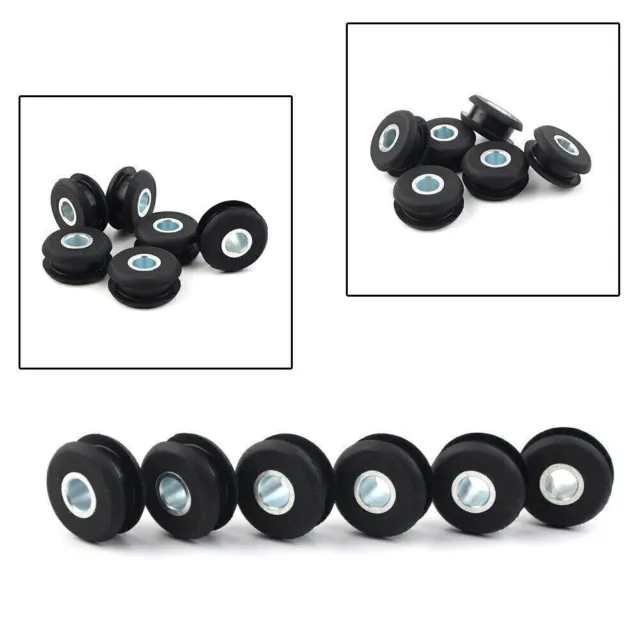 6×Black Gas Fuel Tank Mounts Rubber Grommets Fit Harley Heritage Softail 84-99
