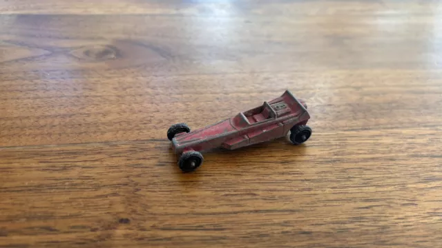 Vintage Tootsie Toy Red WEDGE DRAGSTER DieCast Steel Race Car Drag 1960s