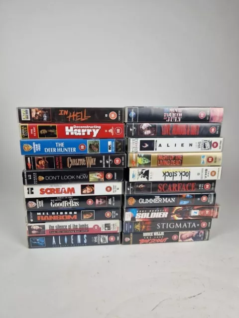 Job Lot of 80s 90s Horror VHS Video Cassette Tapes X 20 retro vintage collection