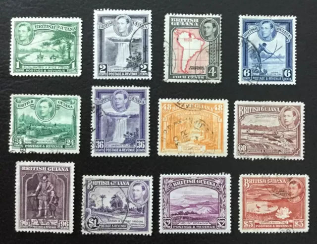 1938 British Guiana KGVI Complete set SG308-319 SC230-241 Fine Used