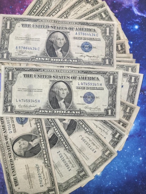 1935 Blue Seal $1 Dollar Silver Certificate, VG/VF, Old US One Dollar Bill