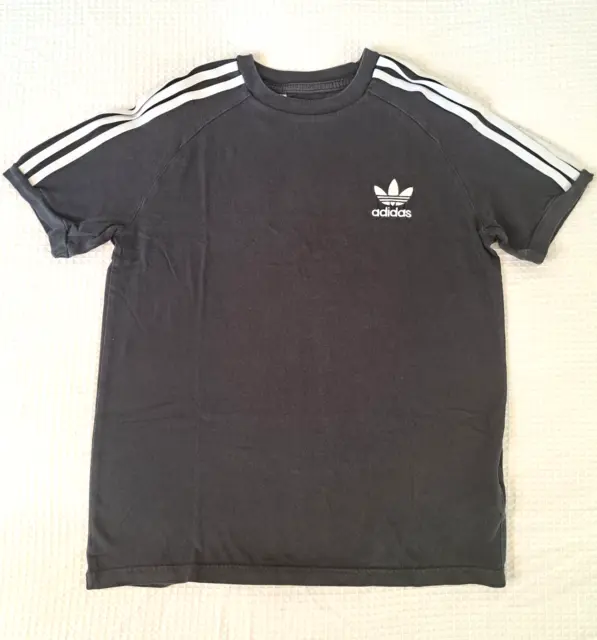 ADIDAS T-shirt maglietta sport 3 stripes nero bianco bimbo bimba unisex 12/13 A