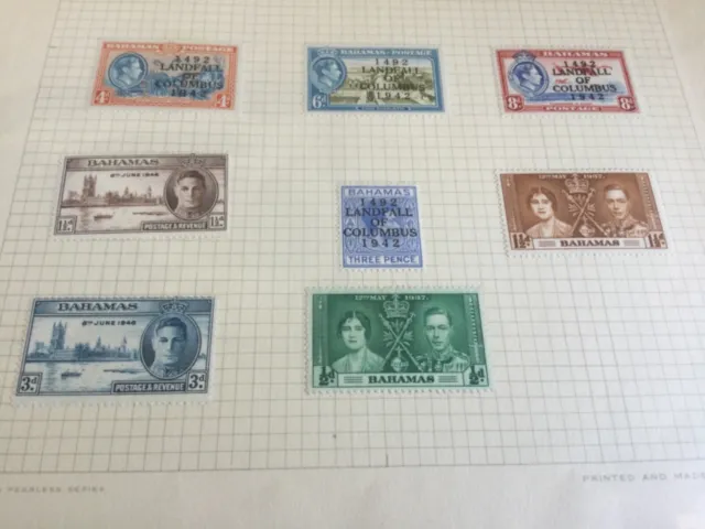 King George VI , set of  14 Bahamas stamps mint hinged. 3