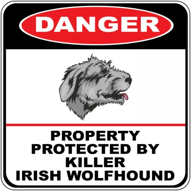 Crossing Sign Danger Property Protected Killer Wolfhound Dog Cross Xing Metal