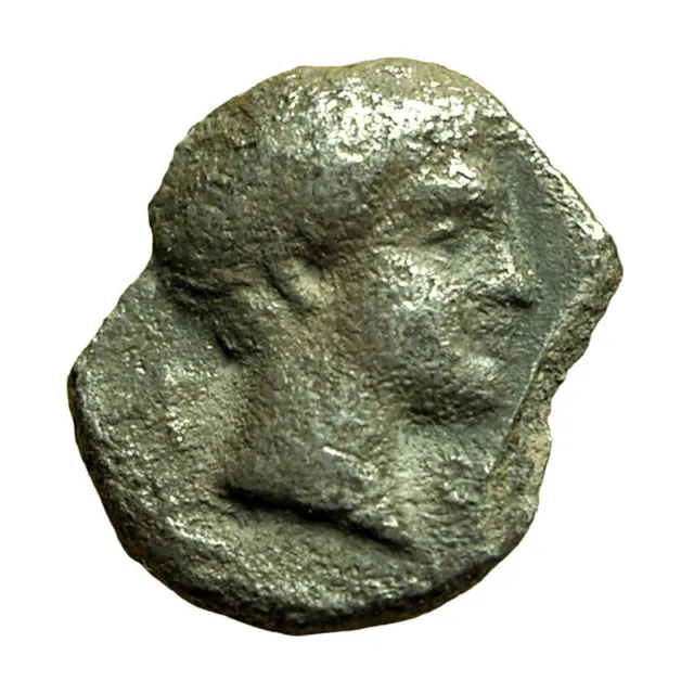 Ancient Greek Coin Kebren Troas Hemiobol Silver AE7mm Apollo / Ram's Head 04360