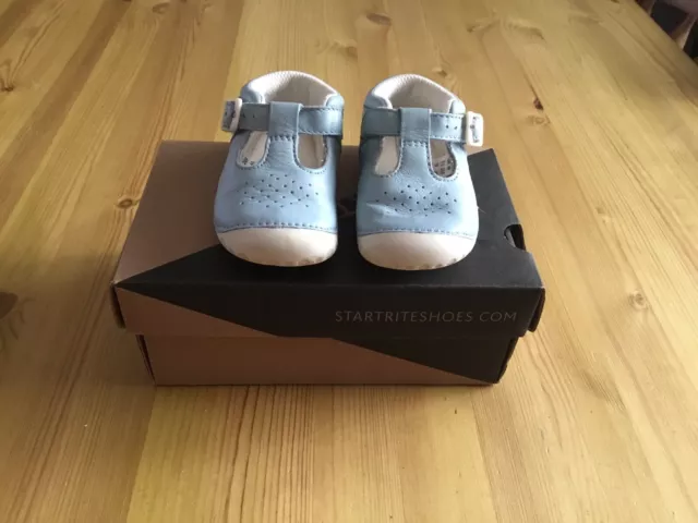 Baby Boys Pale Blue Shoes Size Uk 4F Infant By Start-rite