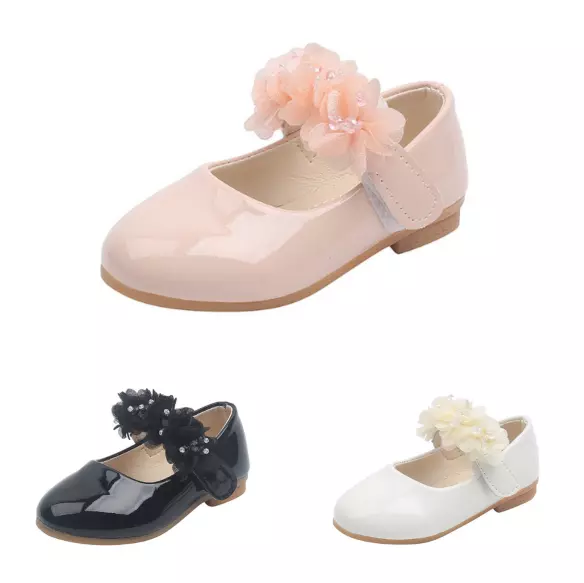 Fiore Baby Girls Princess Shoes Wedding Party Dance Dress Bambini Leather Shoes UK