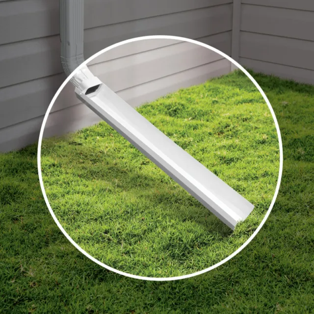 Amerimax 37030 Hinged-Cup Vinyl White Downspout Extension 30 L in.