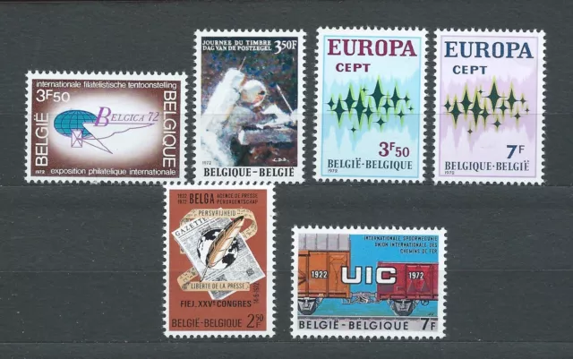 BELGIË BELGIQUE - 1972 YT 1621 à 1626 - TIMBRES NEUFS** MNH LUXE