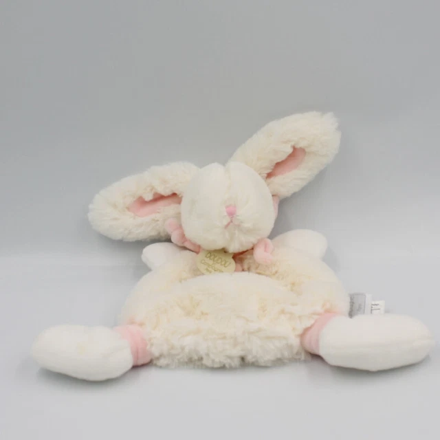 Doudou et Compagnie plat lapin blanc rose tout doux Bonbon - 20222