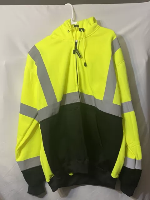 Occunomix Safety Reflective Jacket Men’s Size XL Hood Type R Class 3 LUXSWTHZBK