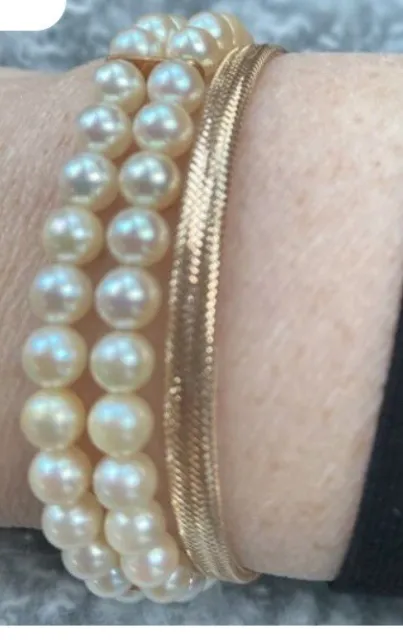 Bracelet Perles De Culture Double Rangs