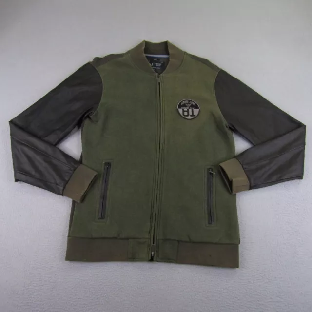 ARMANI JEANS JACKET Mens Medium Green Black Slim Fit Full Zip 