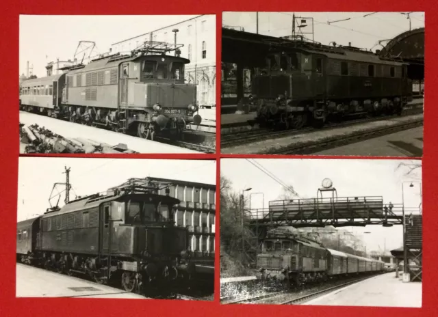4 x Foto Eisenbahn 1975 E-Lok 204 003-8 am Hauptbahnhof Dresden  ( 3624