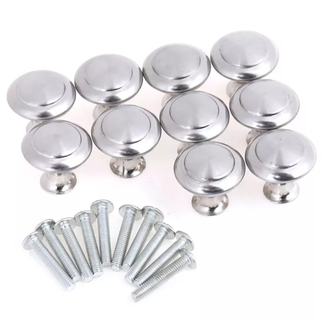 10pcs Round Cabinet Stainless Steel Drawer Knobs Cupboard Pull Hand.RQ