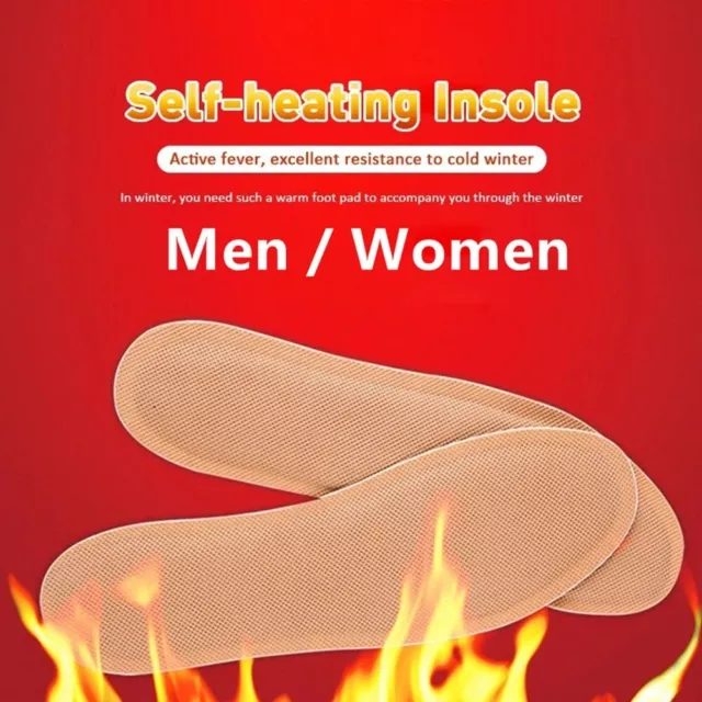 Plantilla térmica de alta calidad hombre mujer antideslizante 1 par de pies mano