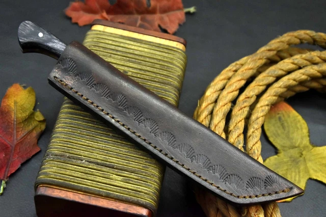 8.4"OAL Custom Hand Forged Damascus Steel Tanto Hunting Knife Handmade (Q690-A) 6