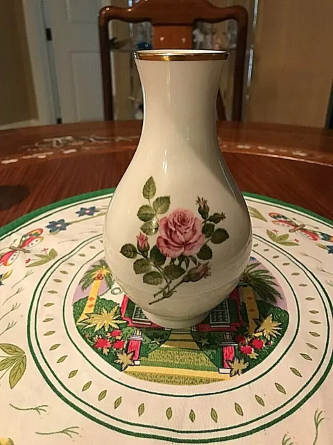 Kaiser Of Germany Vintage Pink Rose Floral Vase - 6" High 3