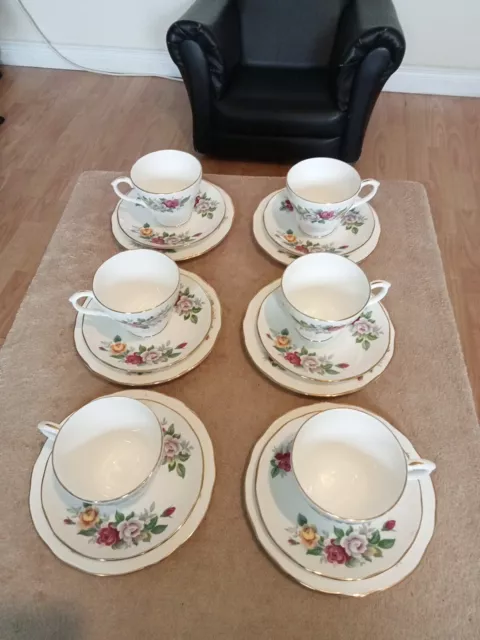 Duchess Fine English Bone China Victoria Pattern 6 x  Cups Saucers Plates