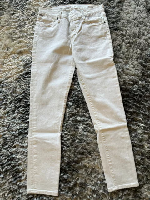 Citizens of Humanity Jeans Womens 27 White Thompson Medium Rise Skinny Crop