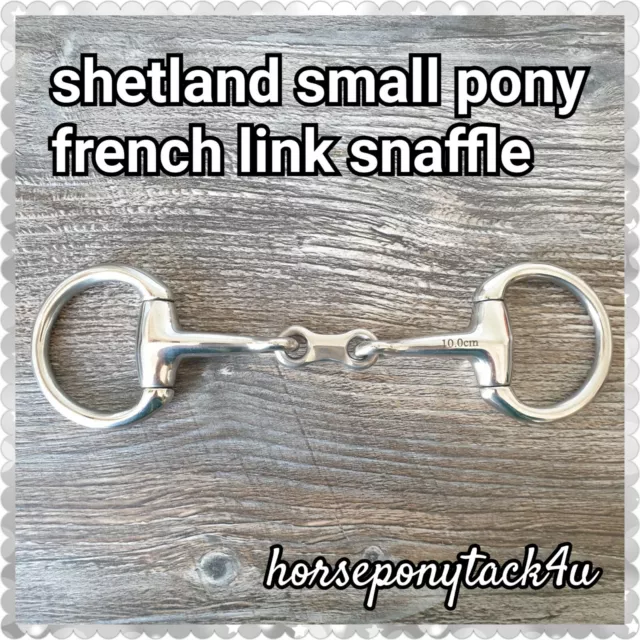 Shetland Or Small Pony Eggbutt French Link Snaffle Bit 3.5 To 5 Inch English