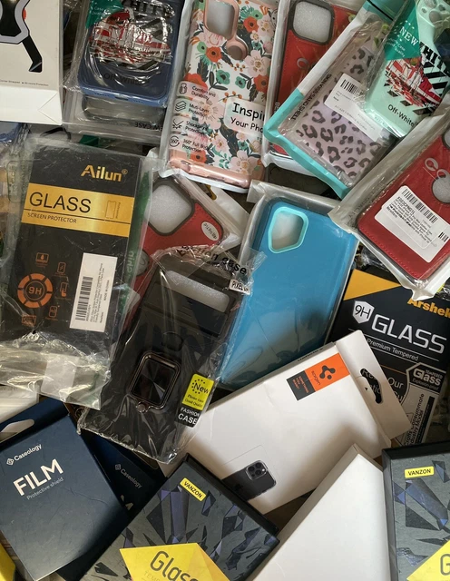 200 New Phone Cases & Screen Protectors - Wholesale Lot - Variety of Colors/size