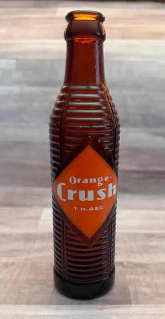 Vintage Orange Crush 7oz Amber Brown Glass Bottle