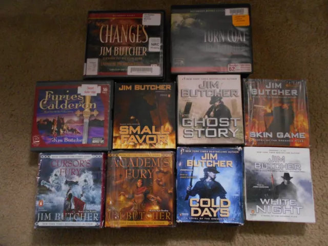 10 Jim Butcher Audio Book CD Lot Skin Game White Night Cold Days Fury Small Favo