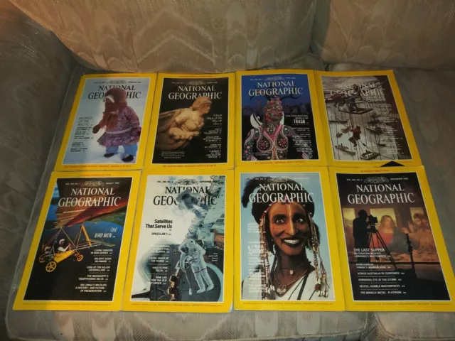 Lot 8 1983 National Geographic Vintage Magazines Feb Mar Apr May Aug Sept Oct...