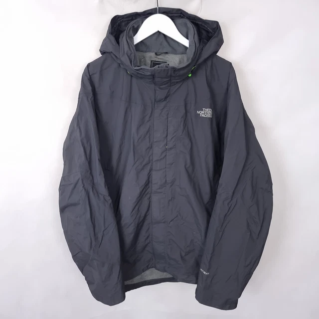 THE NORTH FACE Hyvent Waterproof Jacket Mens XL Grey Hooded Shell Rain Coat