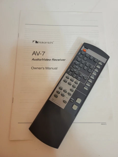 Nakamichi AV-7 Audio/Video Receiver Remote And User Manual Nakamichi AV-7 Audio/Video Receiver Remote And User Manual