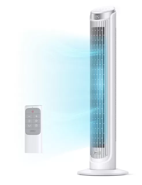 Dreo Tower Fan for Home 40 Inch, 90&#176; Oscillating Bladeless Fan with Remote,